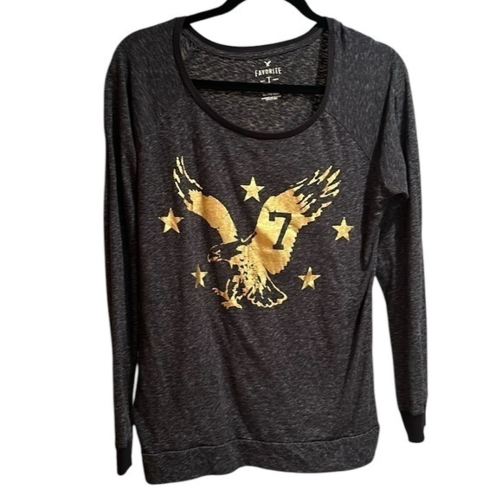 American eagle Women’s Navy long sleeved graphic T-shirt Size XL